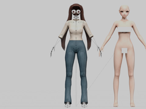 Basic Standard girl V23875 3D Model