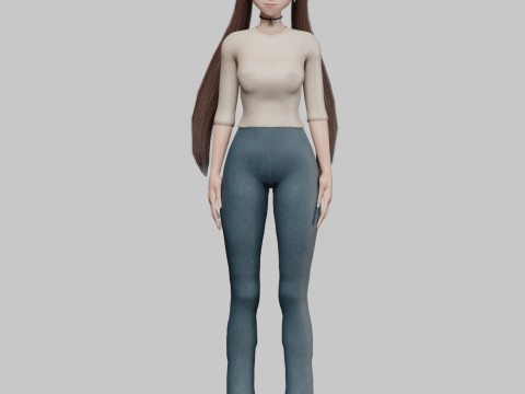 Basic Standard girl V23875 3D Model