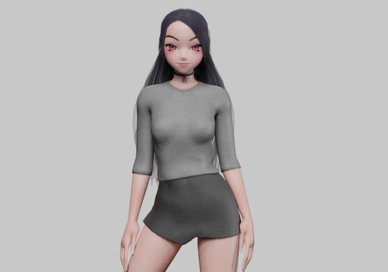 Basic sweet girl V26676 Model 3D .c4d .max .obj .3ds .fbx .stl .blend 