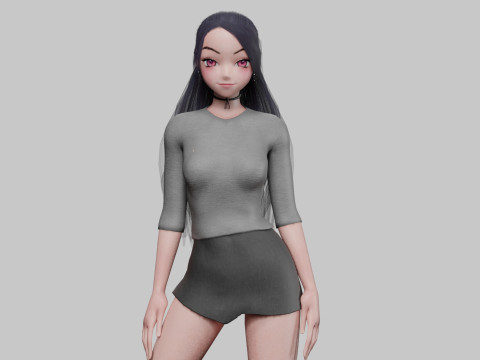 Basic sweet girl V26676 3D Model