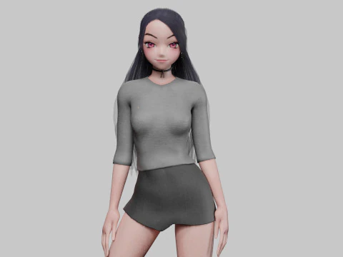 Podstawowa słodka dziewczynka V26676 Model 3D