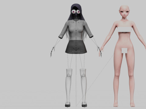Basic sweet girl V26676 Model 3D