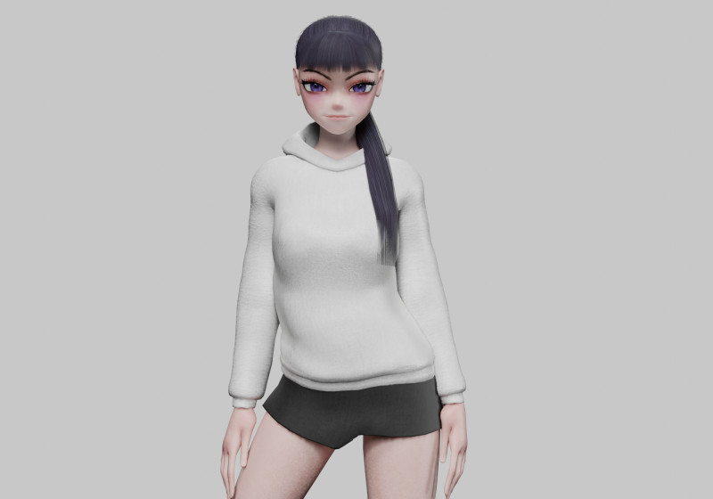 Beautiful anime girl V23853 3D Model .c4d .max .obj .3ds .fbx .stl .blend 