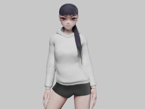 Beautiful anime girl V23853 3D 모델