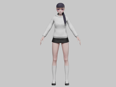 Beautiful anime girl V23853 3D Model