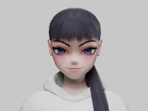 아름다운 애니메이션 소녀 V23853 3D 모델