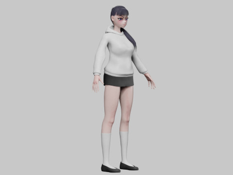 Beautiful anime girl V23853 3D Model