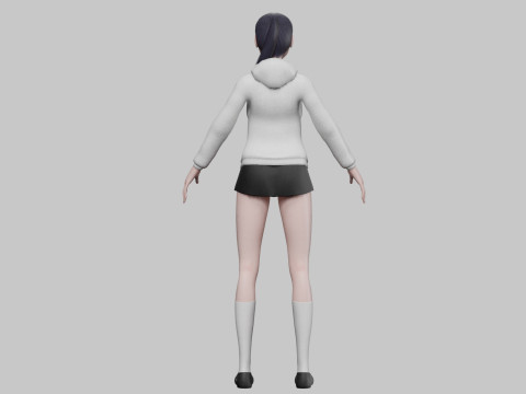 Beautiful anime girl V23853 3D Model