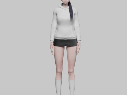 Beautiful anime girl V23853 3D Model