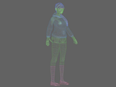 아름다운 애니메이션 소녀 V23853 3D 모델