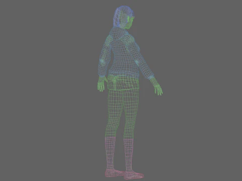 아름다운 애니메이션 소녀 V23853 3D 모델