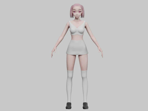 Beautiful Basic girl V22698 3D Model