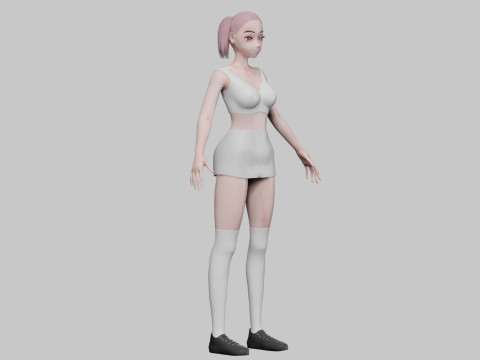 Beautiful Basic girl V22698 3D 모델