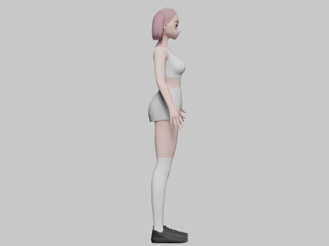 Beautiful Basic girl V22698 3D Model