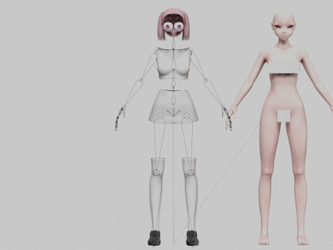 Beautiful Basic girl V22698 3D 모델