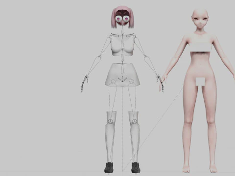 Beautiful Basic girl V22698 3D Model