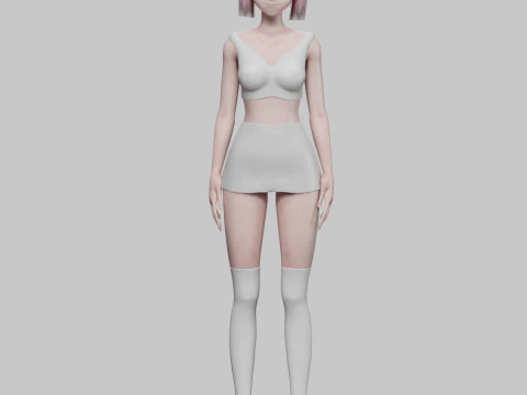 Beautiful Basic girl V22698 3D Model