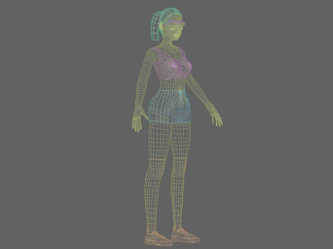 Beautiful Basic girl V22698 3D Model