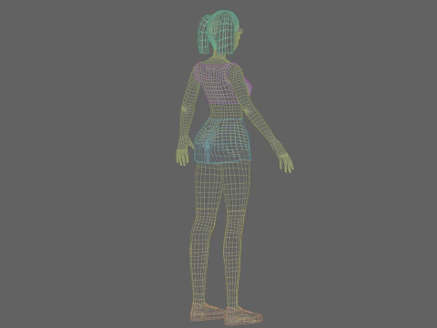 Beautiful Basic girl V22698 3D Model