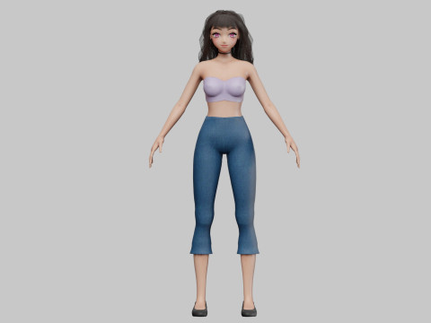 Beautiful cute girl V30072 3D Model