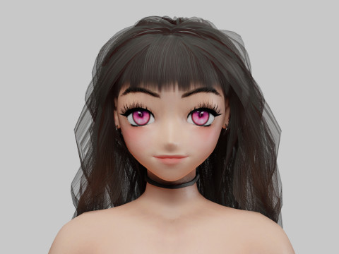 Beautiful cute girl V30072 3D Model