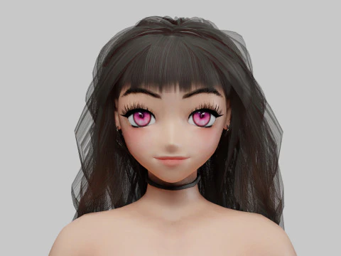 Beautiful cute girl V30072 3D Model