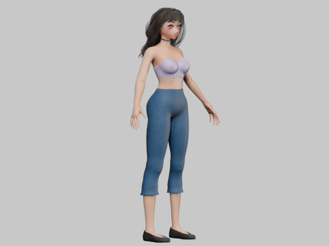 Beautiful cute girl V30072 3D Model