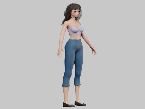 Beautiful cute girl V30072 3D Model