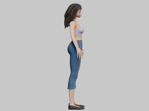 Beautiful cute girl V30072 3D Model