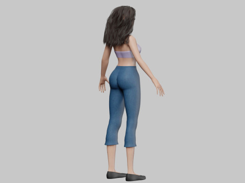 Beautiful cute girl V30072 3D Model