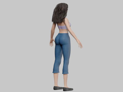 Beautiful cute girl V30072 3D Model