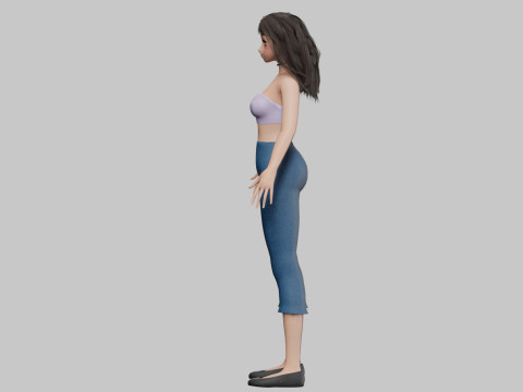 Beautiful cute girl V30072 3D Model