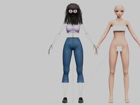 Beautiful cute girl V30072 3D Model