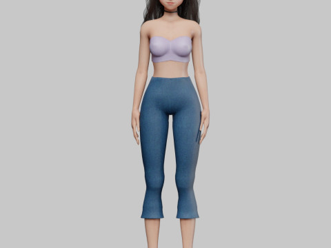 Beautiful cute girl V30072 3D Model