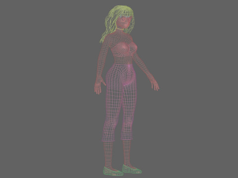 Beautiful cute girl V30072 3D Model