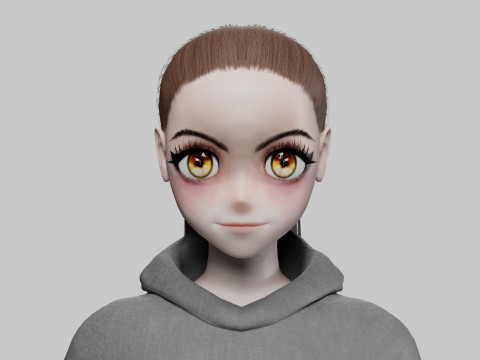 Cartoon anime girl V22093 Modello 3D