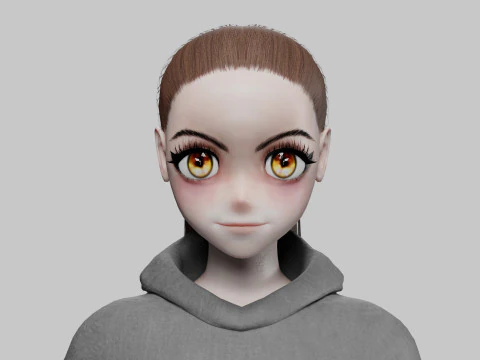 Cartoon anime girl V22093 3D Model