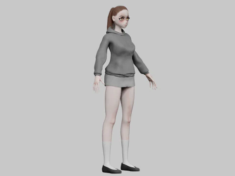 Cartoon anime girl V22093 3D Model