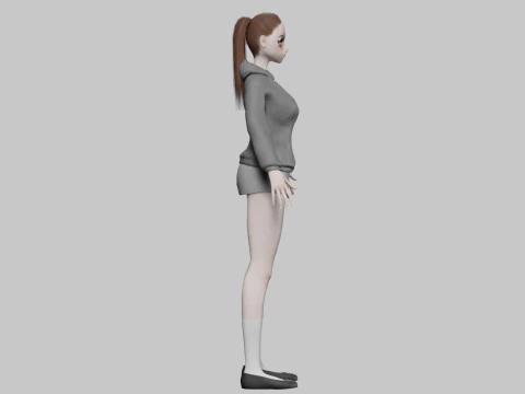 Cartoon anime girl V22093 3D Model
