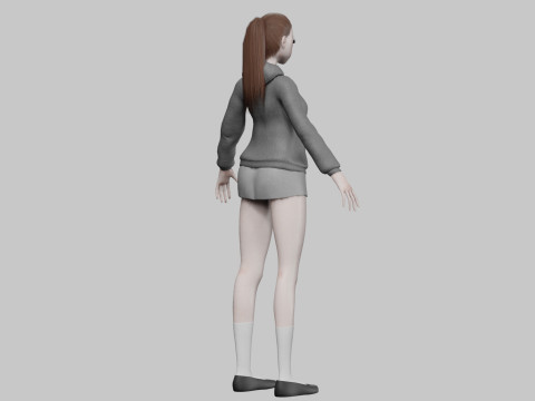 Cartoon anime girl V22093 Modello 3D