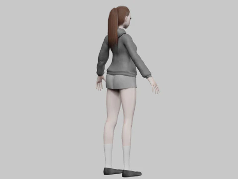 Cartoon anime girl V22093 3D Model