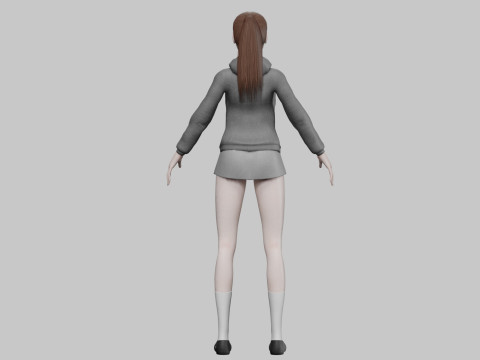 Cartoon anime girl V22093 Modello 3D