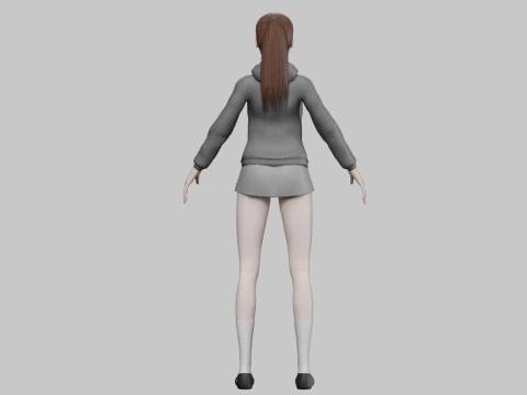 Cartoon anime girl V22093 3D Model
