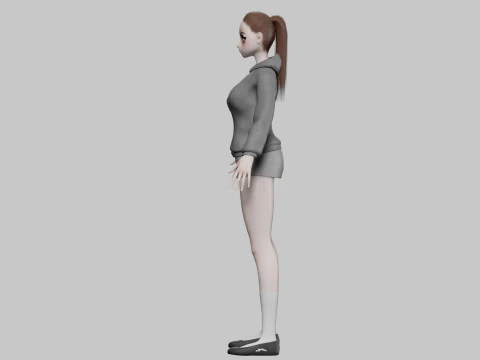 Cartoon anime girl V22093 3D Model