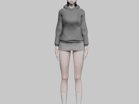 Cartoon anime girl V22093 Modello 3D