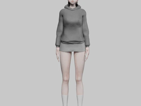 Cartoon anime girl V22093 3D Model