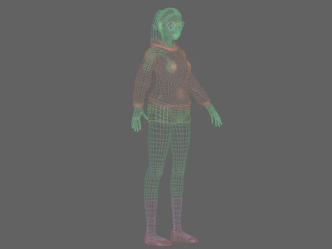 Cartoon anime girl V22093 3D Model