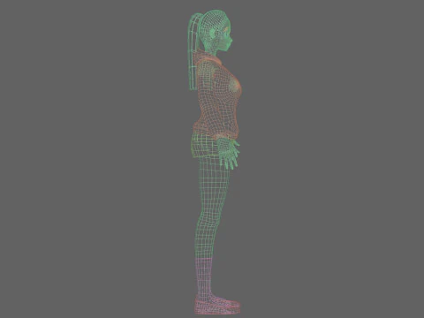 Cartoon anime girl V22093 3D Model