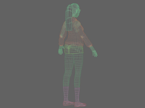 Cartoon anime girl V22093 Modello 3D