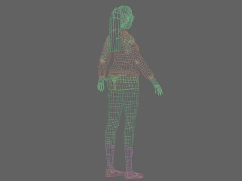 Cartoon anime girl V22093 3D Model